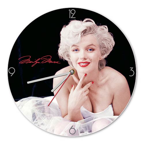 Marilyn Monroe 13 1/2-Inch Cordless Wood Wall Clock